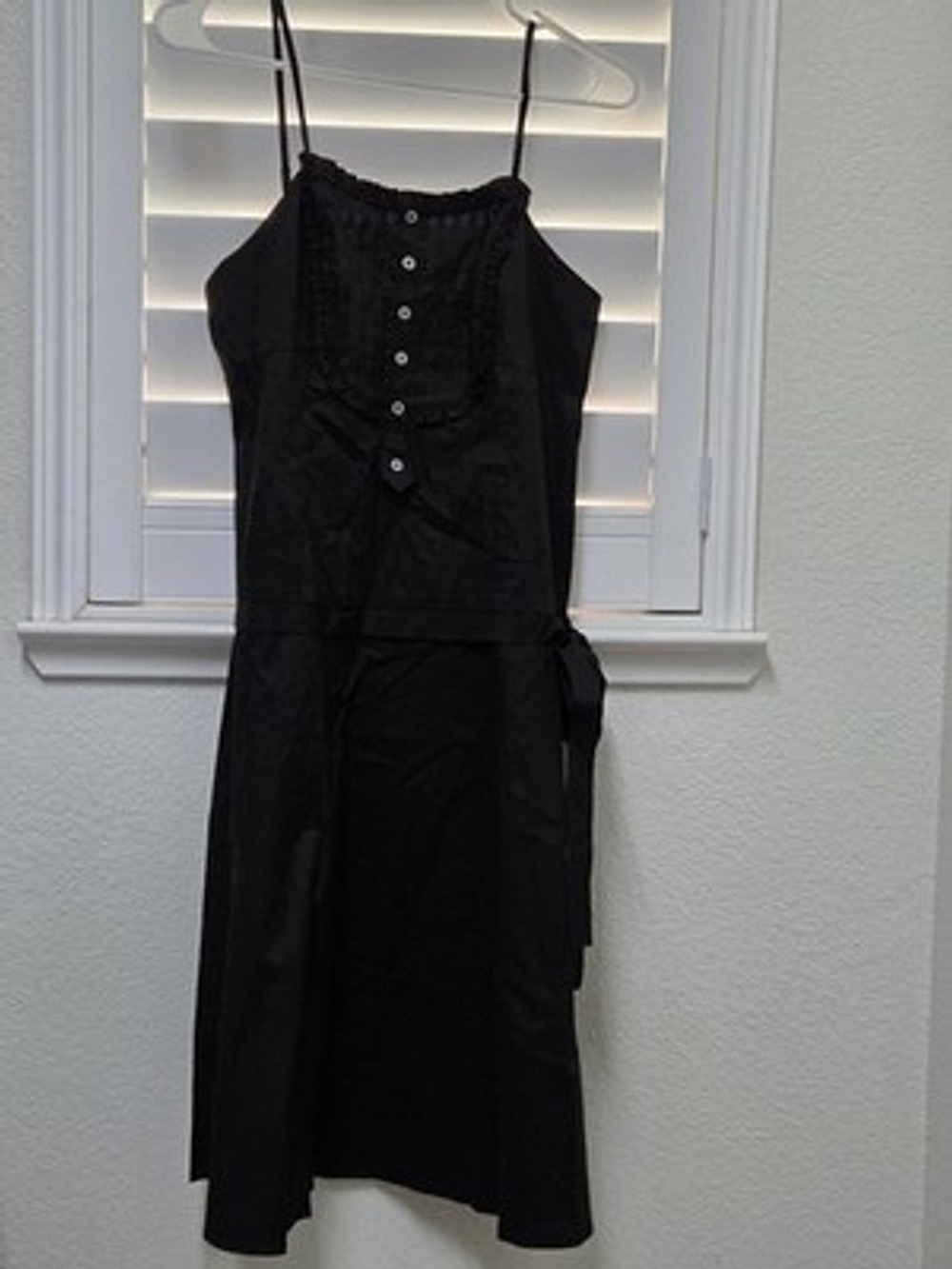 NWT BCBG Max Azaria Black Sleeveless Dress Size 8 Pleated Bib Tie Waist A-line